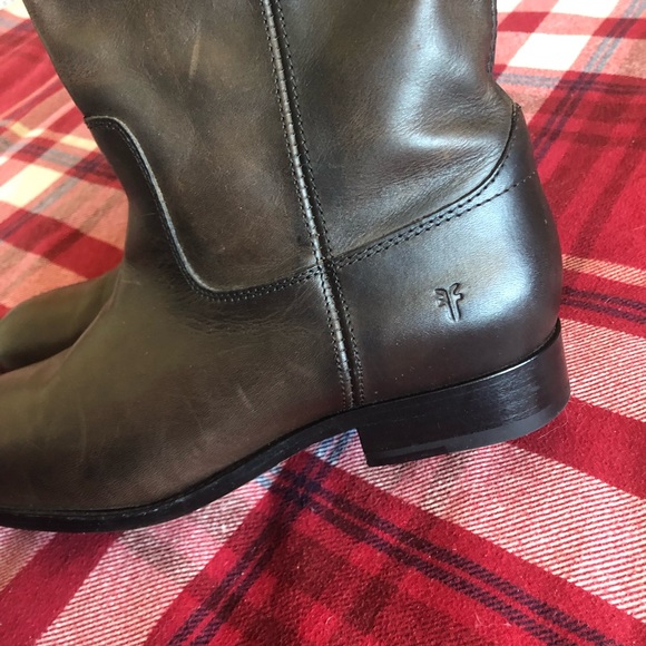 Frye 8B tall leather boots brown - Picture 8 of 14